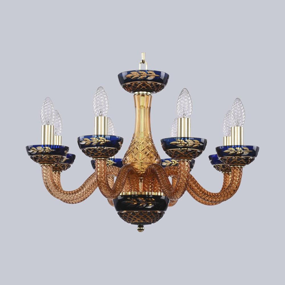 Люстра 1308/8/195 G Am/Amber-Blue/H-1J