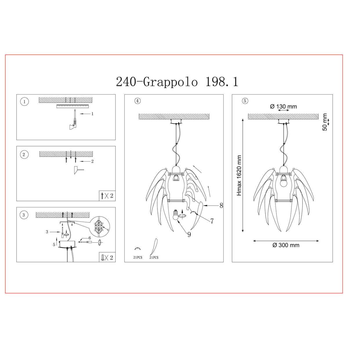 Подвесной светильник Grappolo 198.1 Bianco