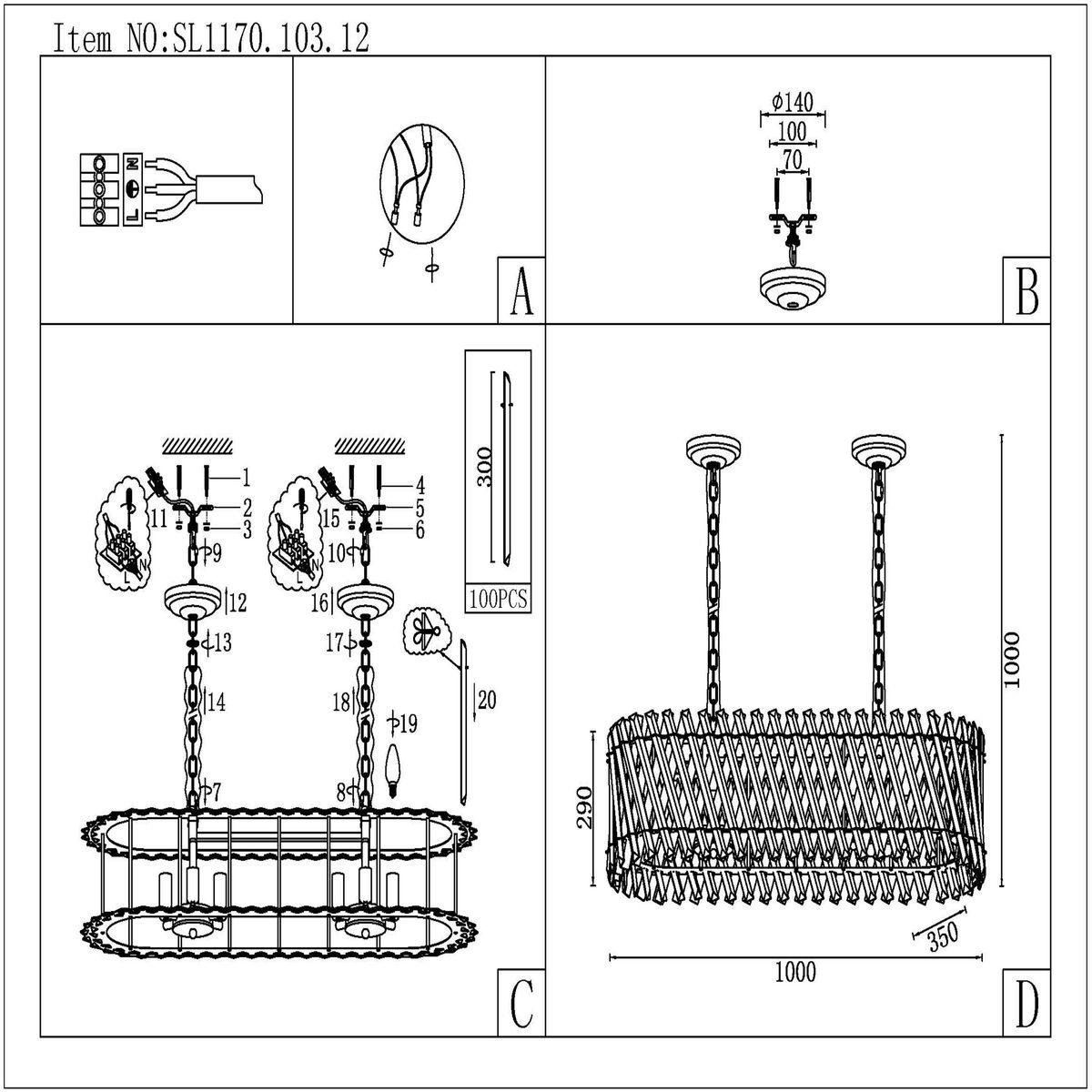Люстра SL1170.103.12