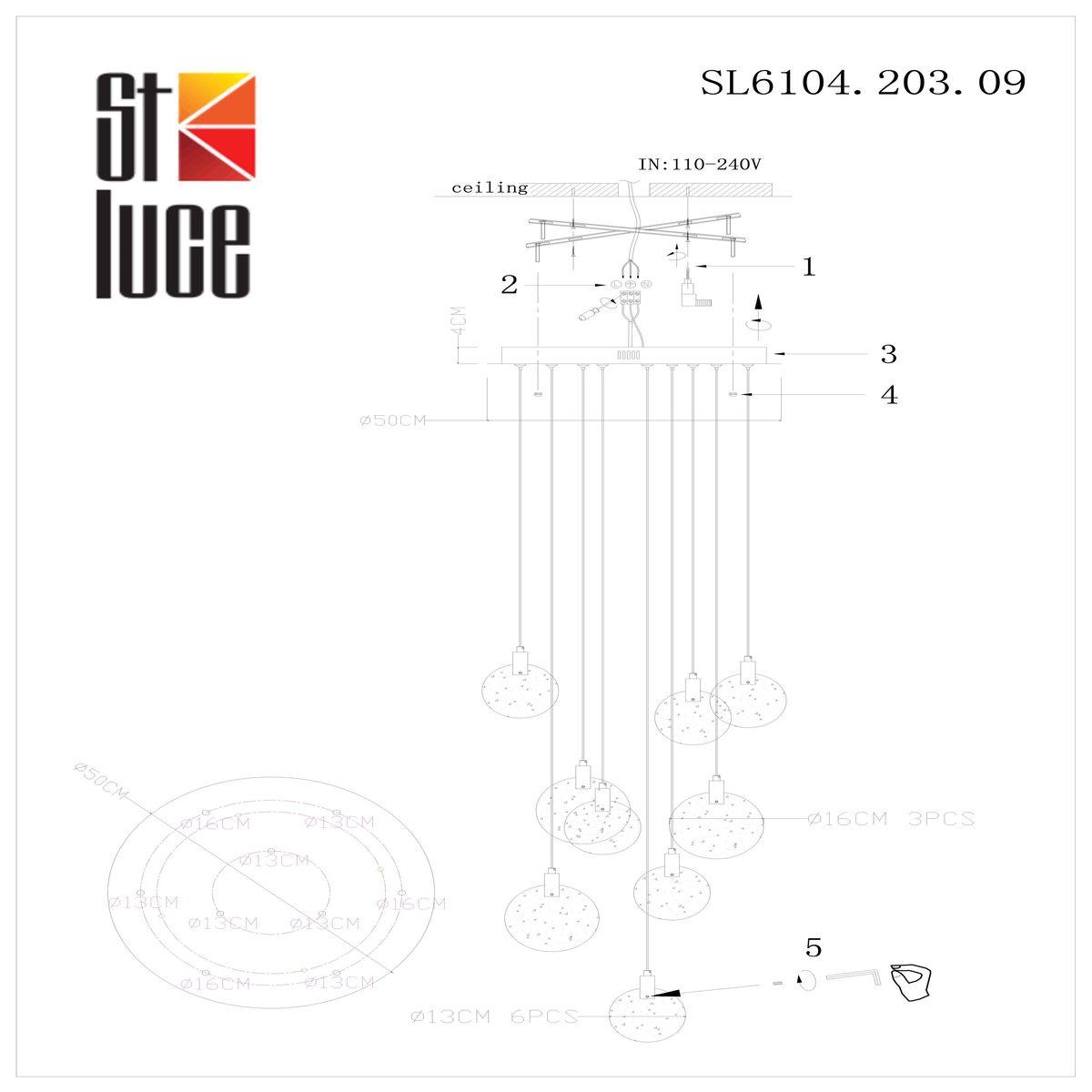 Подвесной светильник SL6104.203.09