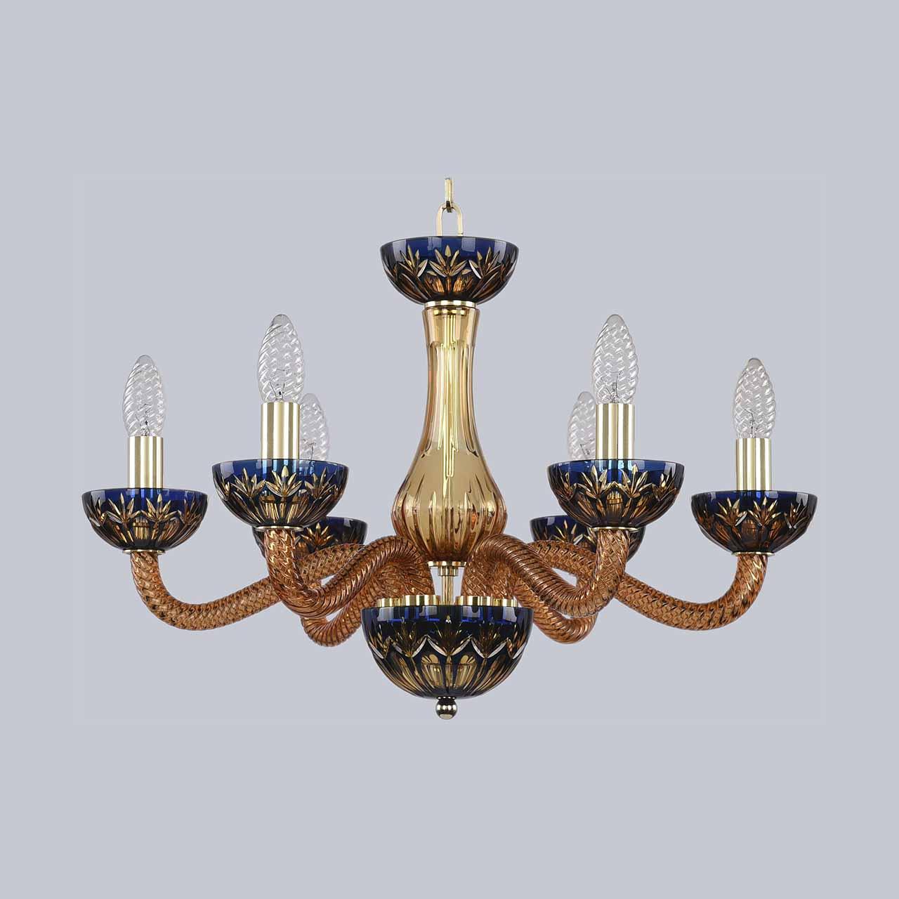 Люстра 1309/6/200 G Am/Amber-Blue/H-1I