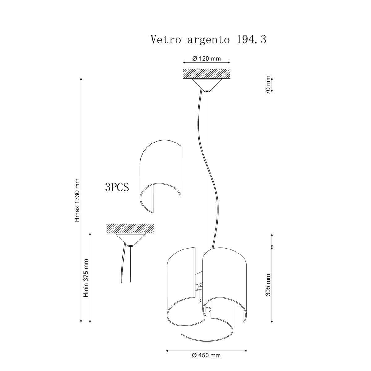 Подвесной светильник Vetro-argento 194.3