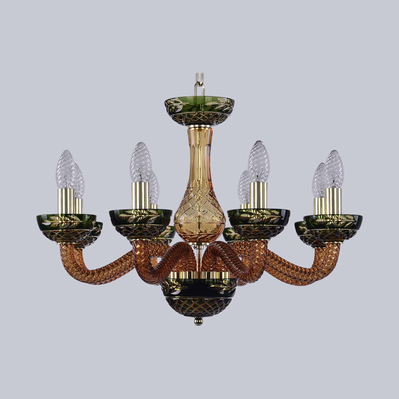 Люстра 1309/8/200 G Am/Amber-Green/H-1J