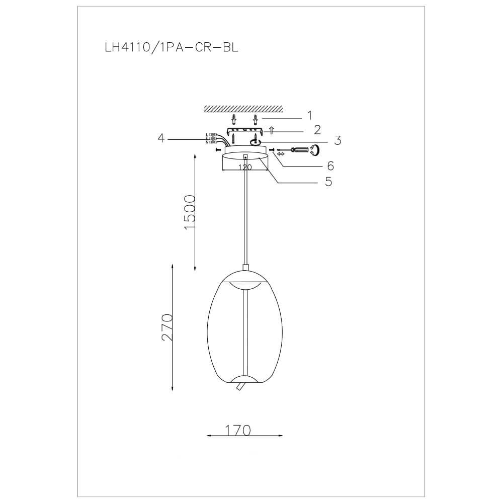 Подвесной светильник LH4110/1PA-CR-BL