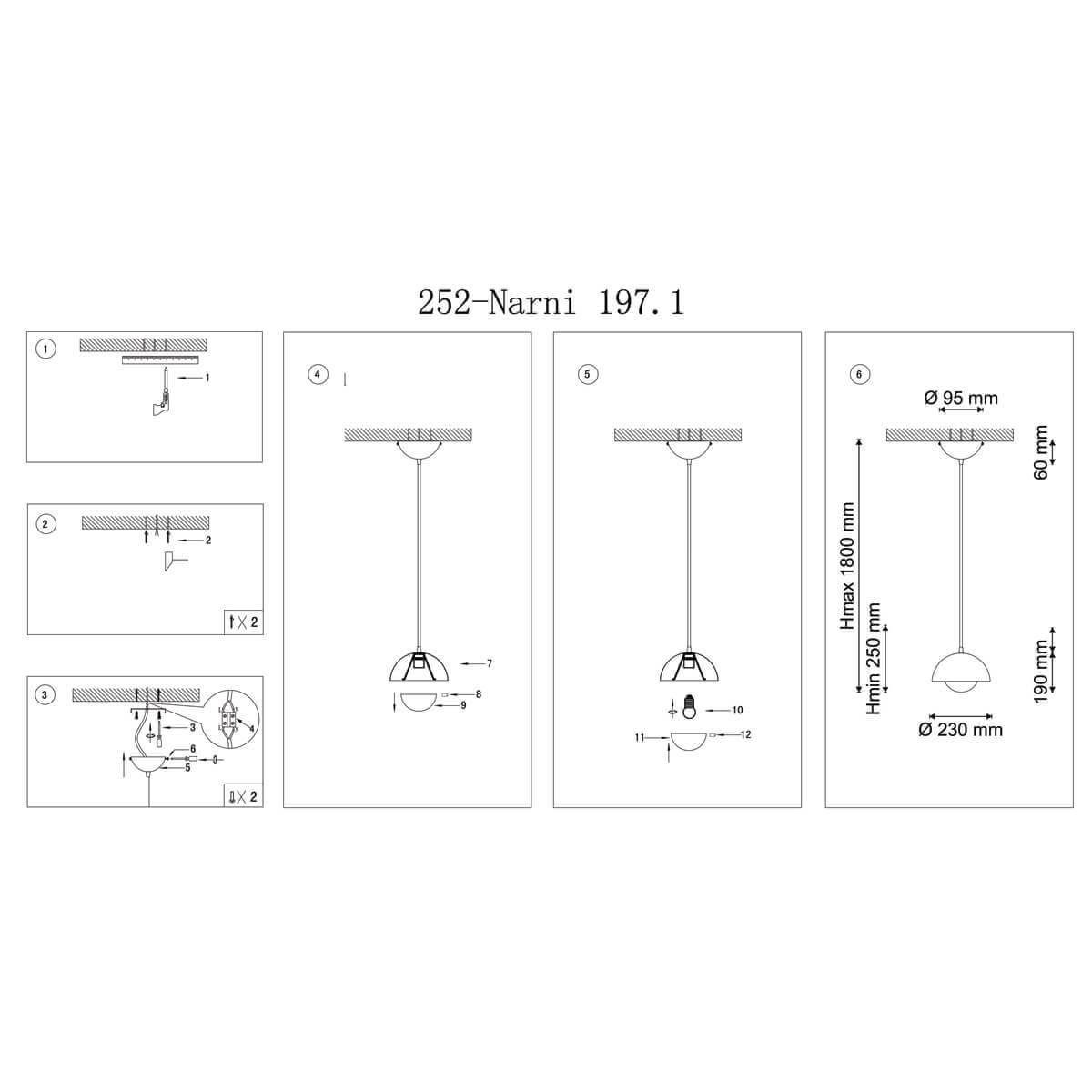Подвесной светильник Narni 197.1 Bianco