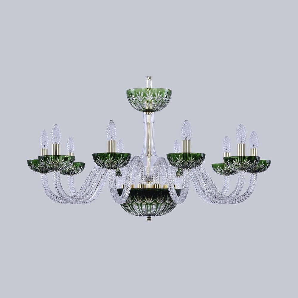Люстра 1308/10/300 G Cl/Clear-Green/H-1I