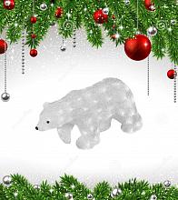 Фигурка светодиодная «Белый медведь-3» 29x58см Uniel ULD-M5829-080/STA 11033