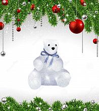Фигурка светодиодная «Белый медведь-2» 21x23см Uniel ULD-M2123-024/STA 09564
