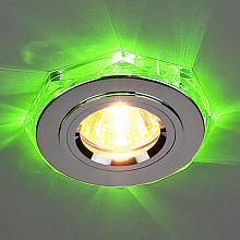 Встраиваемый светильник с двойной подсветкой Elektrostandard 2020 MR16 хром/зеленый 4607176194760