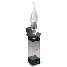 Лампа светодиодная диммируемая E27 5W 2700K свеча на ветру прозрачная HA104202105-D