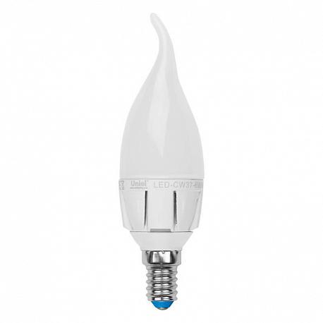 Лампа светодиодная диммируемая Uniel E14 6W 3000K матовая LED-CW37-6W/WW/E14/FR/DIM PLP01WH UL-00000691