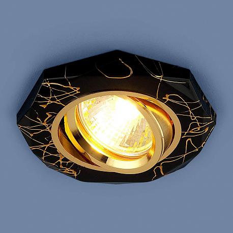 Встраиваемый светильник Elektrostandard 2040 MR16 BK/GD черный/золото 4690389000348