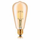 Лампа светодиодная филаментная E27 4W 2200K золотая 057-271
