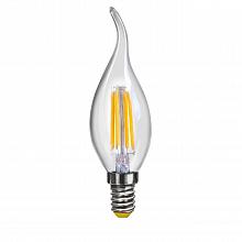 Лампа светодиодная филаментная Voltega E14 4W 2800К свеча на ветру прозрачная VG10-CW1E14warm4W-F 7004