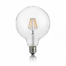 Лампа светодиодная филаментная Ideal Lux E27 8W 3000К шар прозрачная 101323