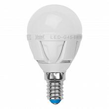 Лампа светодиодная диммируемая (08694) Uniel E14 6W 4500K матовая LED-G45-6W/NW/E14/FR/DIM