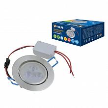 Встраиваемый светодиодный светильник (UL-00003243) Volpe ULM-Q262 3W/WW IP65 SILVER