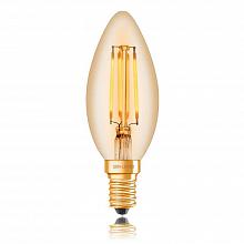Лампа светодиодная филаментная диммируемая E14 4W 2200K золотая 057-332