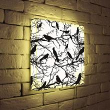 Лайтбокс Птицы зимой 35x35-021