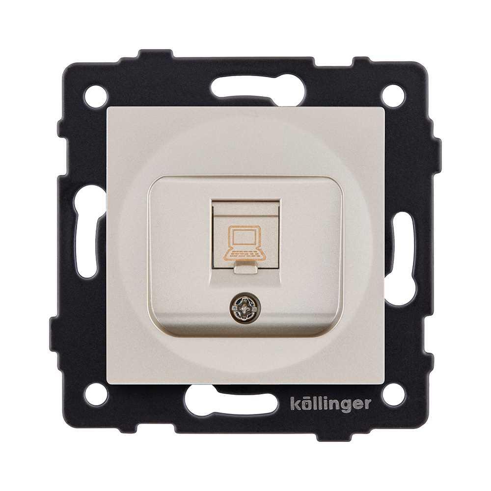 Электротовар Розетка Ethernet RJ45 Cat.6, золотой Kollinger REA-018GD для Aspekt, Eleganz, Reflex золото