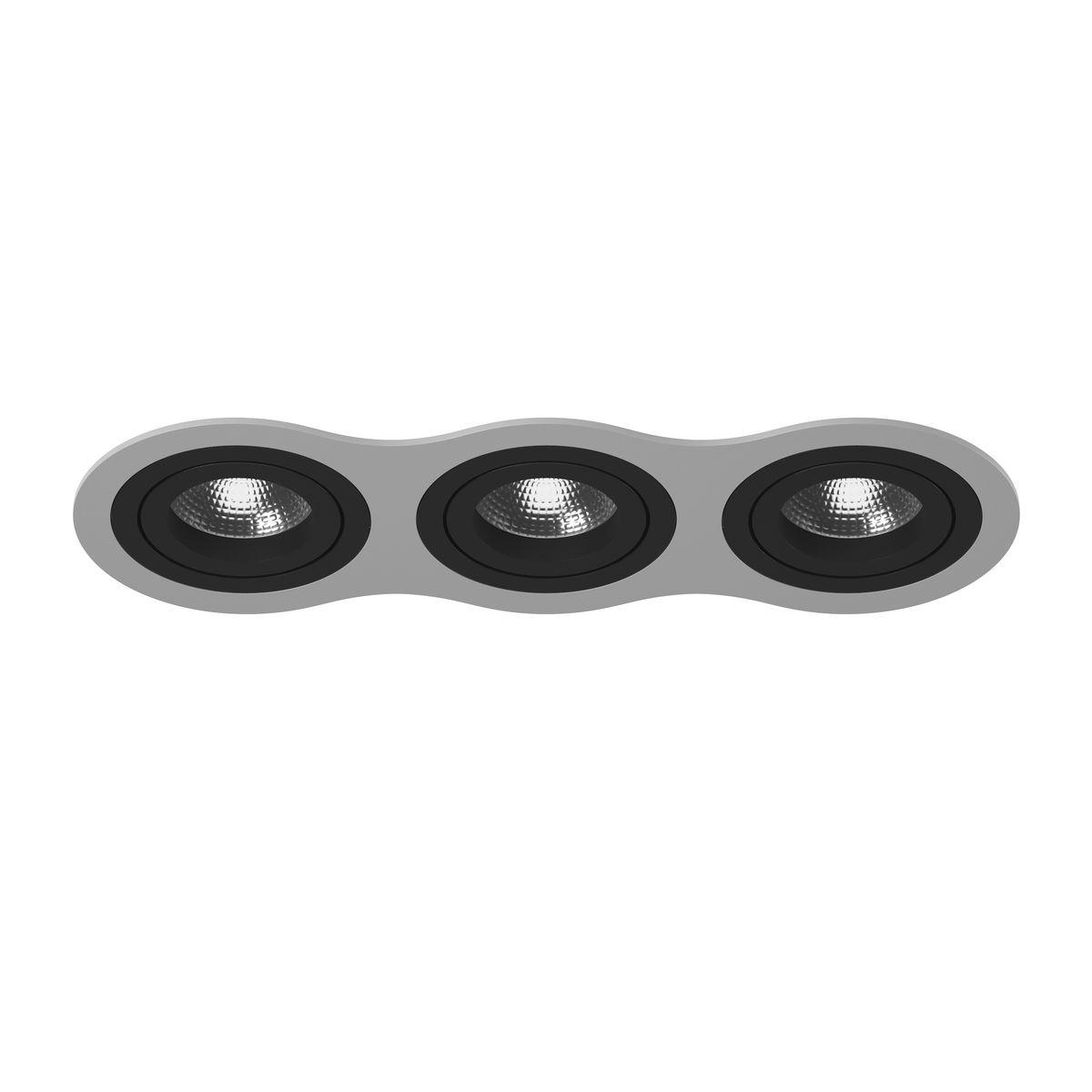 Светильник Комплект из светильника и рамки Lightstar Intero 16 (217639+217607+217607+217607) черный металл