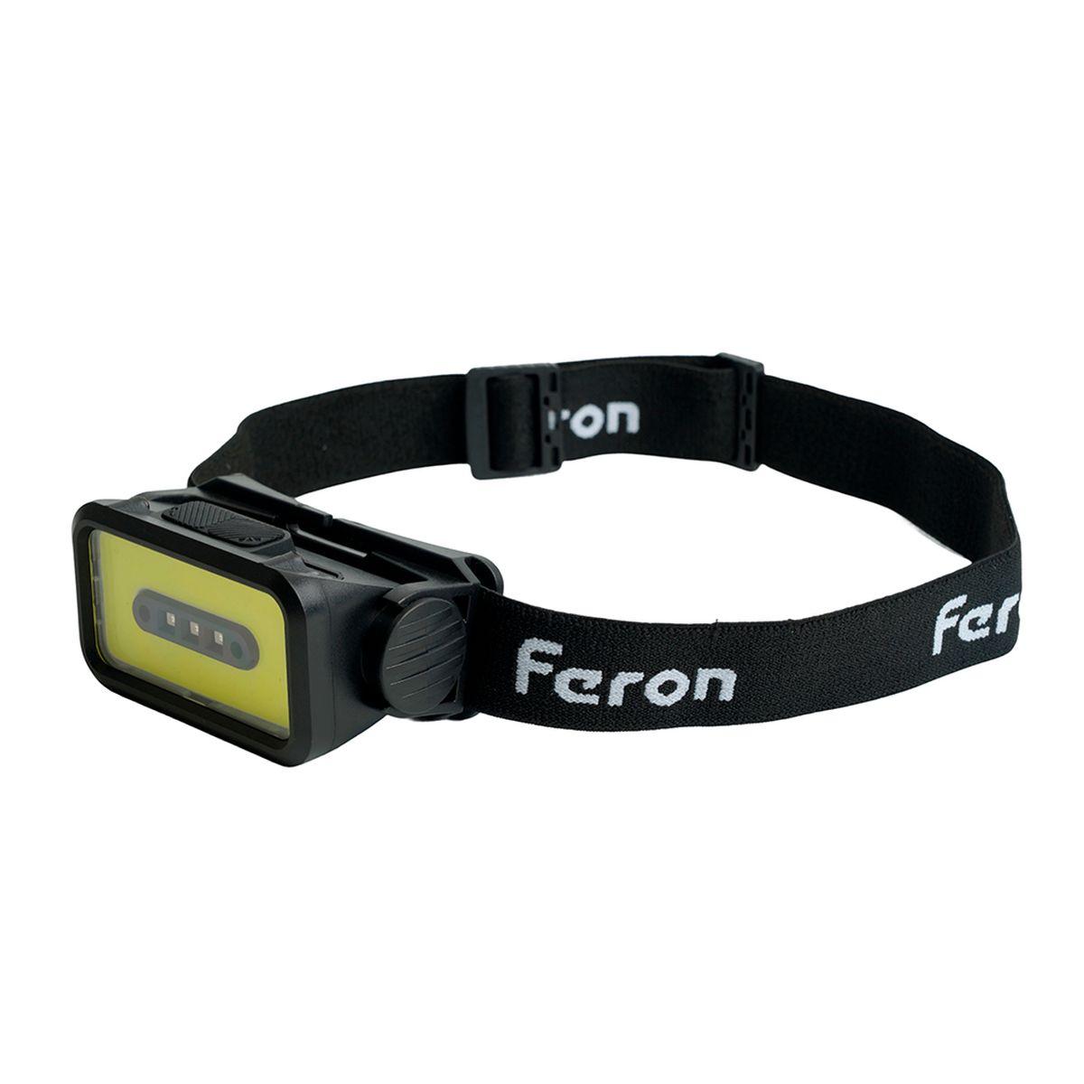 Уличное освещение Фонарь налобный Feron TH2315 c аккумулятором 5W 2000mAh IP44 USB type-C ABS пластик… черный пластик