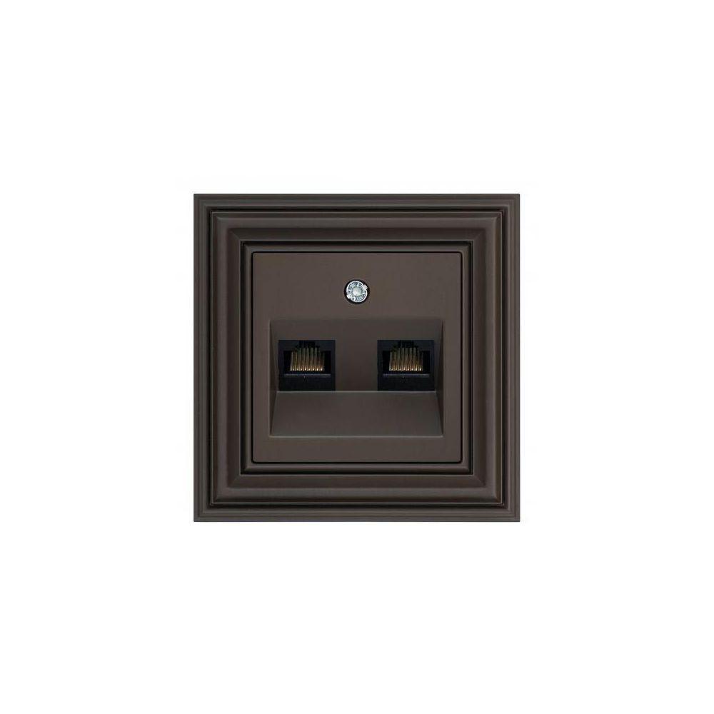 Электротовар Розетка 2хRJ45 Liregus Retro коричневый омбре 29-036 коричневый пластик