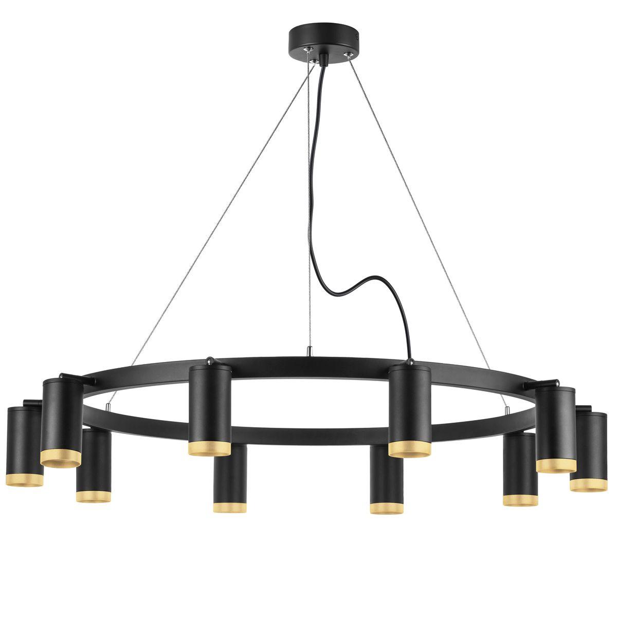 Светильник Комплект с подвесной люстрой Lightstar Rullo (571020+214437-10+203440-10) черный металл