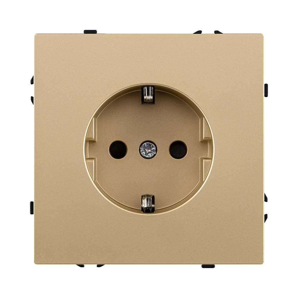 Электротовар Розетка штепсельная SCHUKO 16A / 250 В, золотой Kollinger Eclipse EC-014GD золото