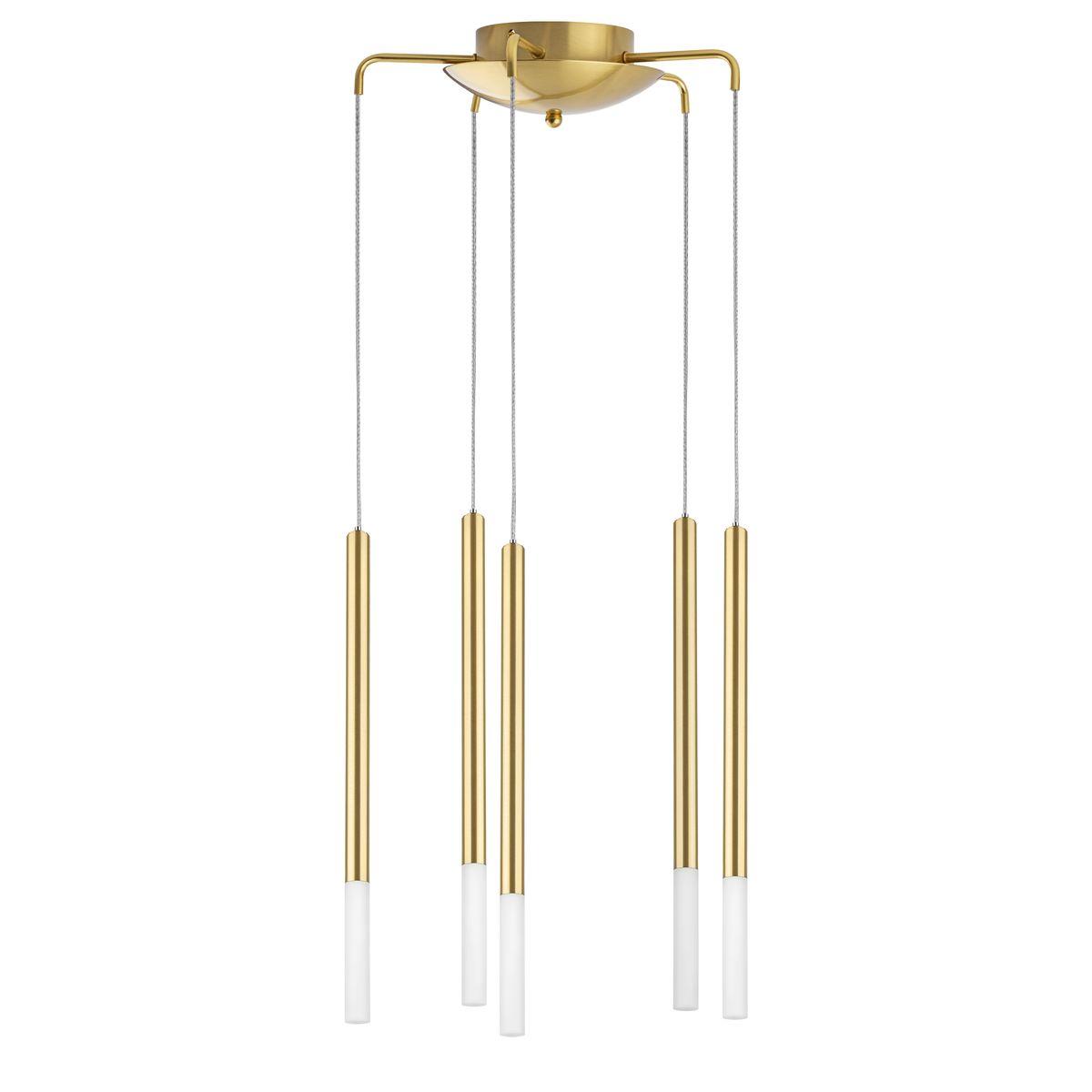 Светильник Комплект с подвесной люстрой Lightstar Tubo (574723+747133 (5шт) в стиле минимализм золото металл