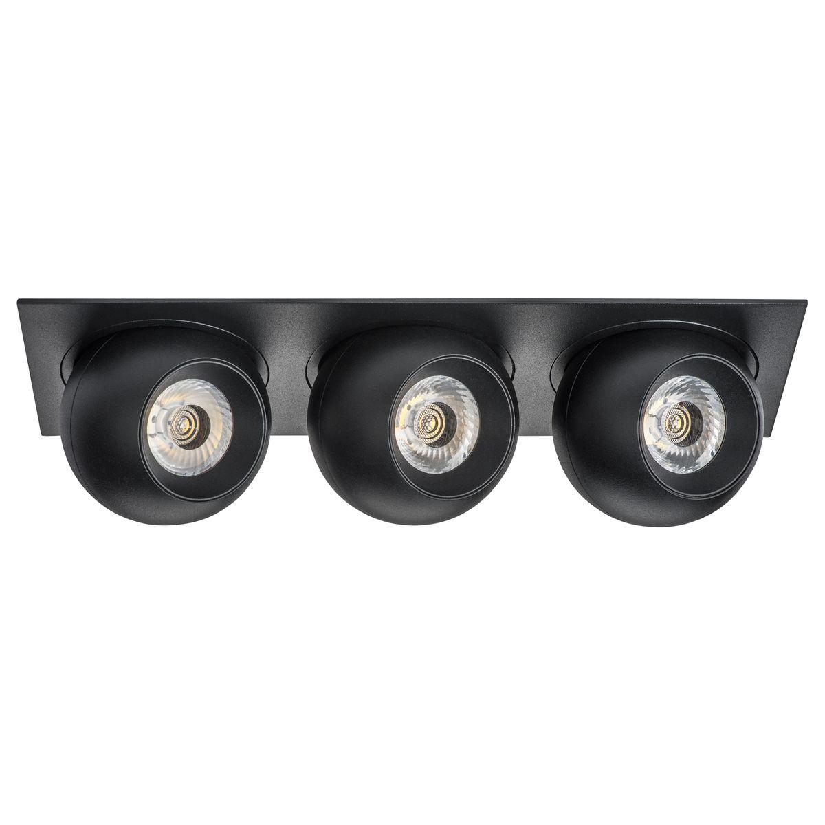 Светильник Комплект из светильника и рамки Lightstar Intero Ball (217537+217072+217072+217072) черный металл