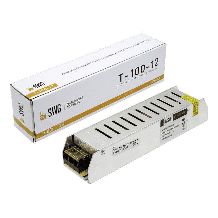 Светодиодные лент Блок питания SWG IP20 8,3A серый металл