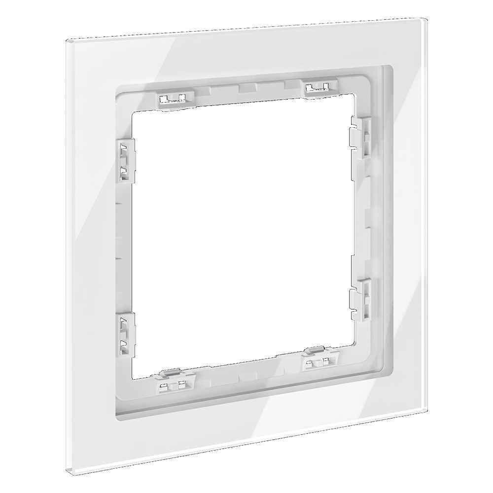 Электротовар Рамка стеклянная Voltum S70 на 1 пост, (белый, стекло) VLS110101 белый