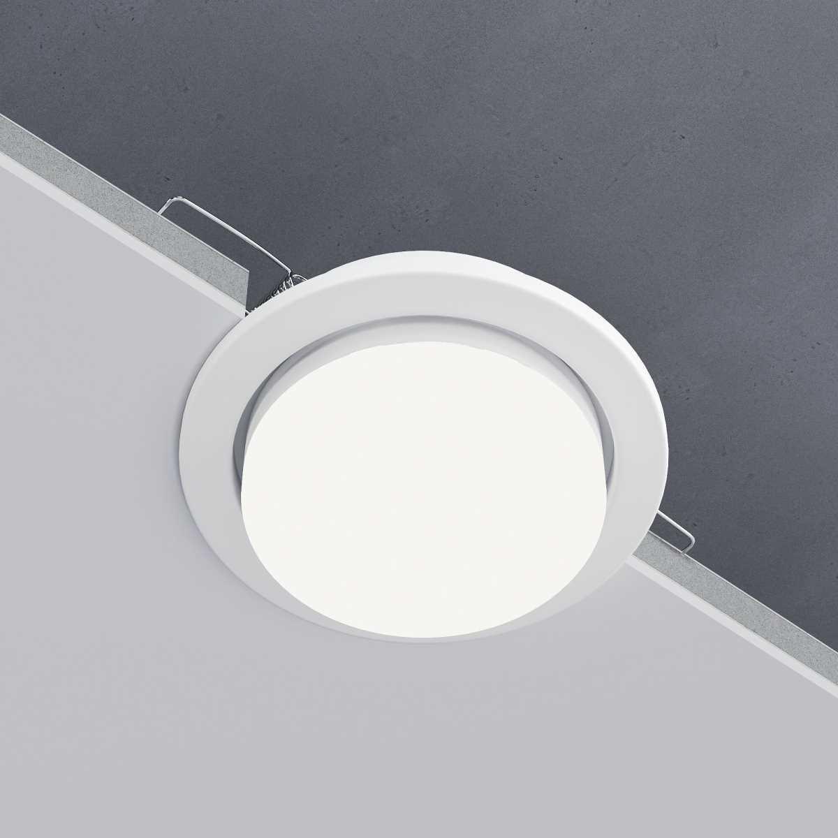 Офисное освещение Встраиваемый светильник Elektrostandard 1035 GX53 WH белый a032501 белый металл