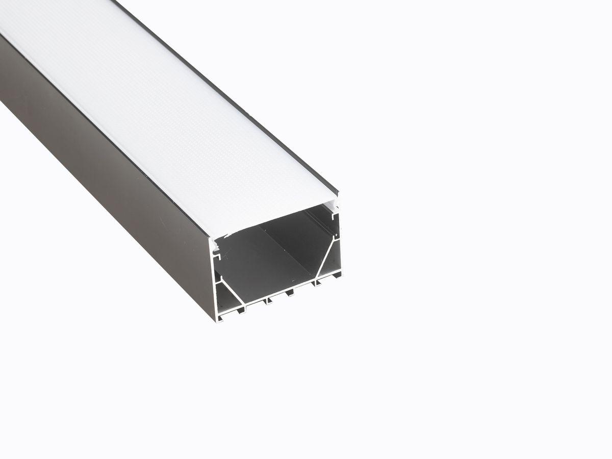 Светодиодные лент Профиль накладной LEDS POWER СПН5035 алюм. черный с призм.рассеивателем 2м черный металл