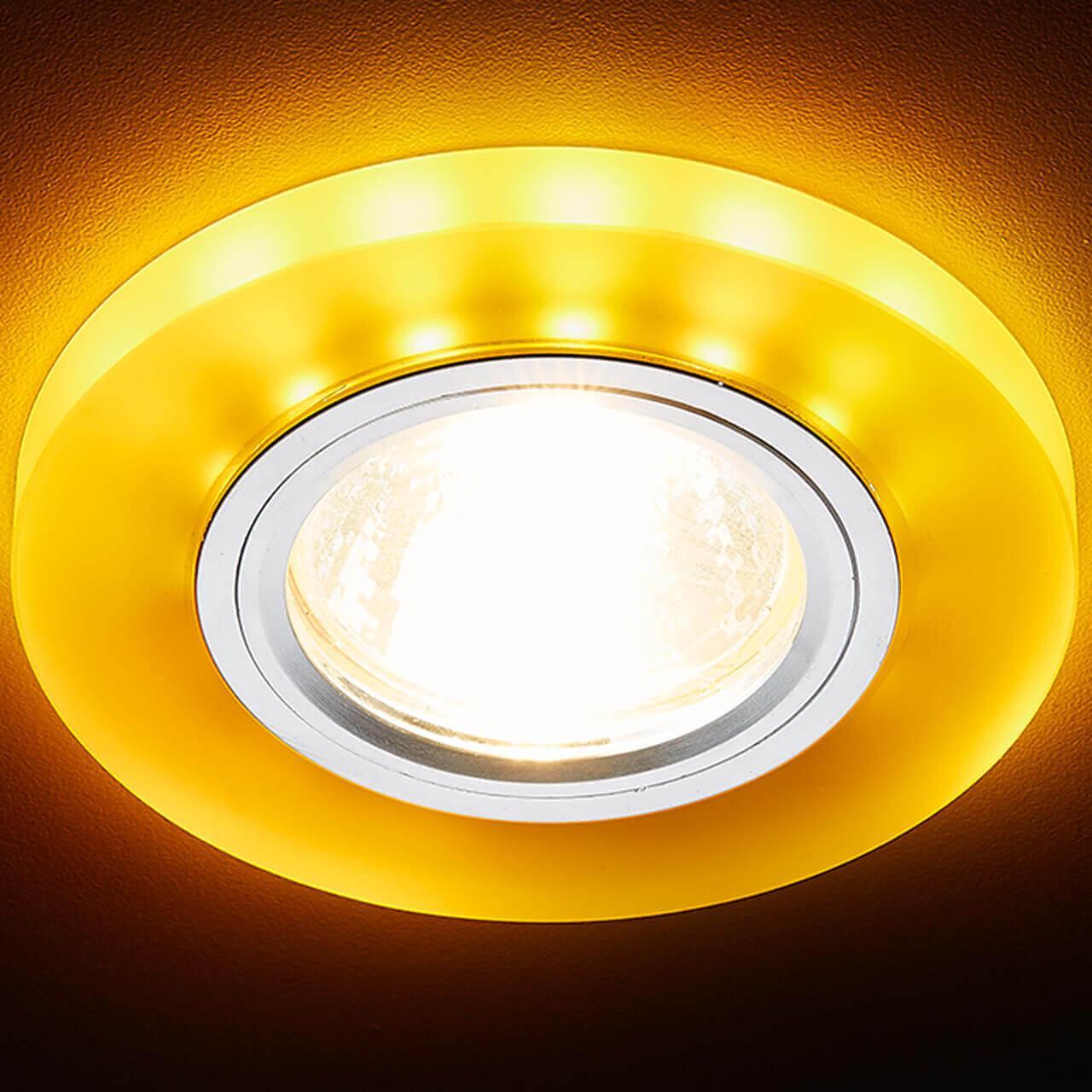 Светильник Встраиваемый светодиодный светильник Ambrella light S214 WH CH YL белый стекло