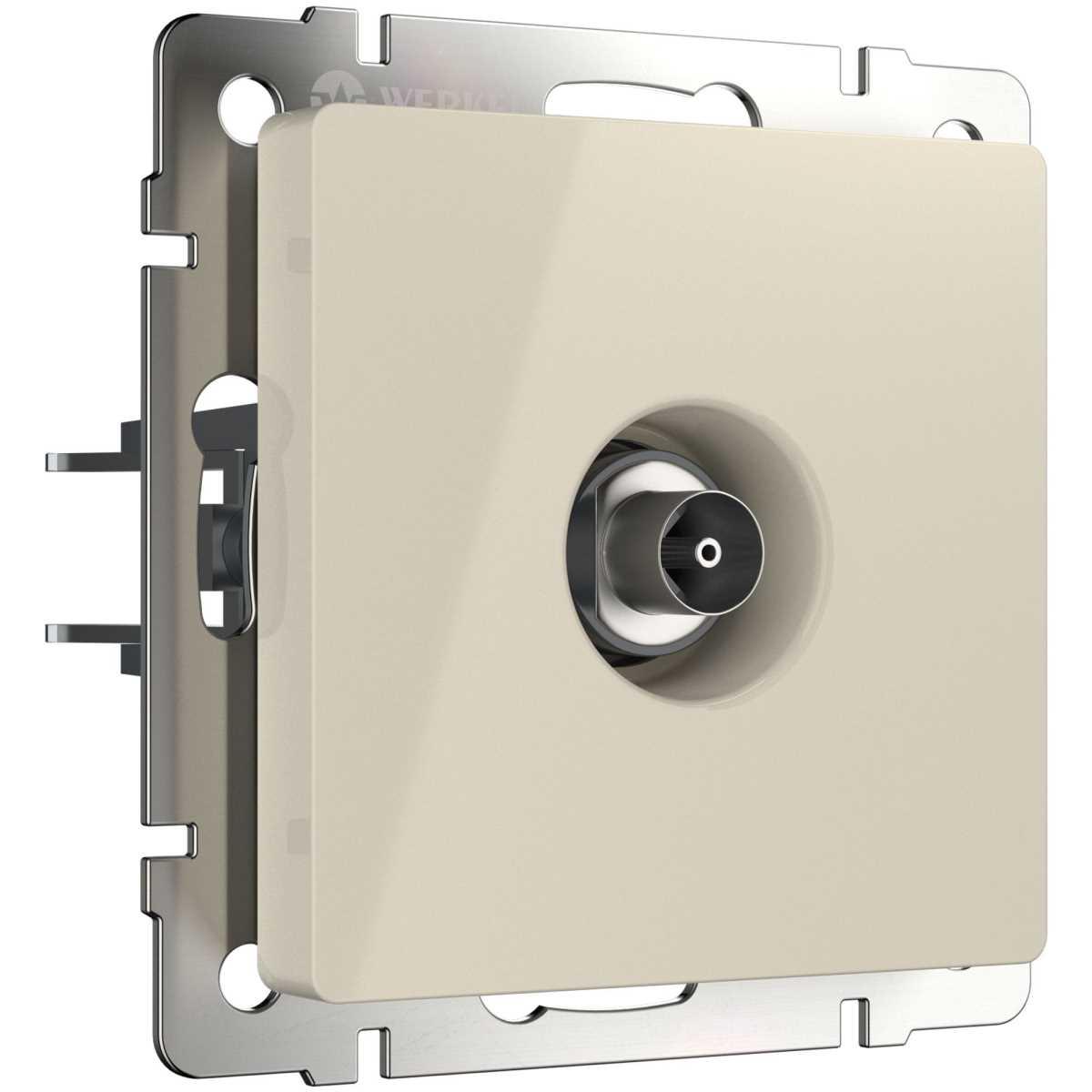 Электротовар ТВ-розетка оконечная Werkel слоновая кость W1183003 4690389155802 бежевый пластик