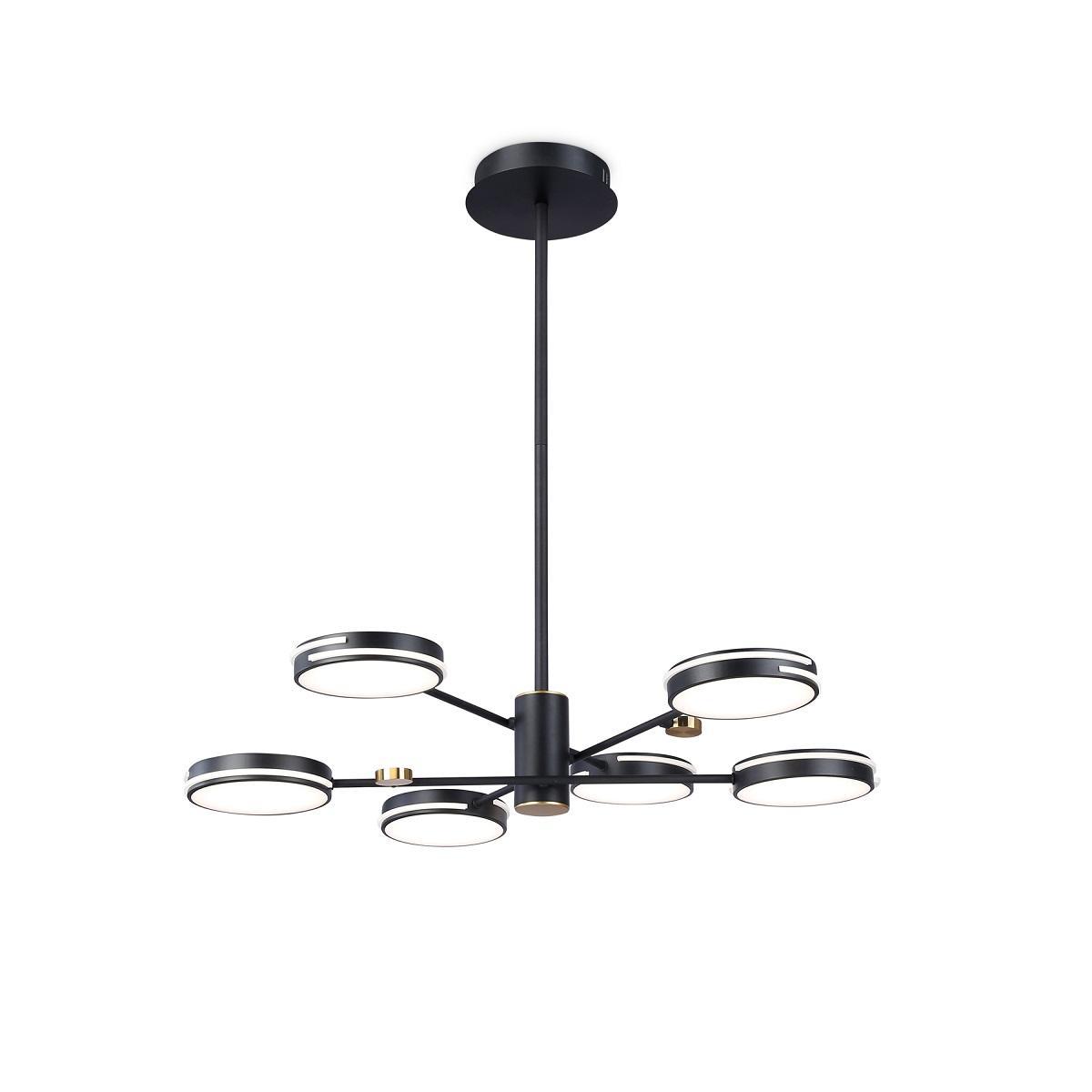 Люстры на штанге Подвесная светодиодная люстра Ambrella light Comfort LineTech черный металл