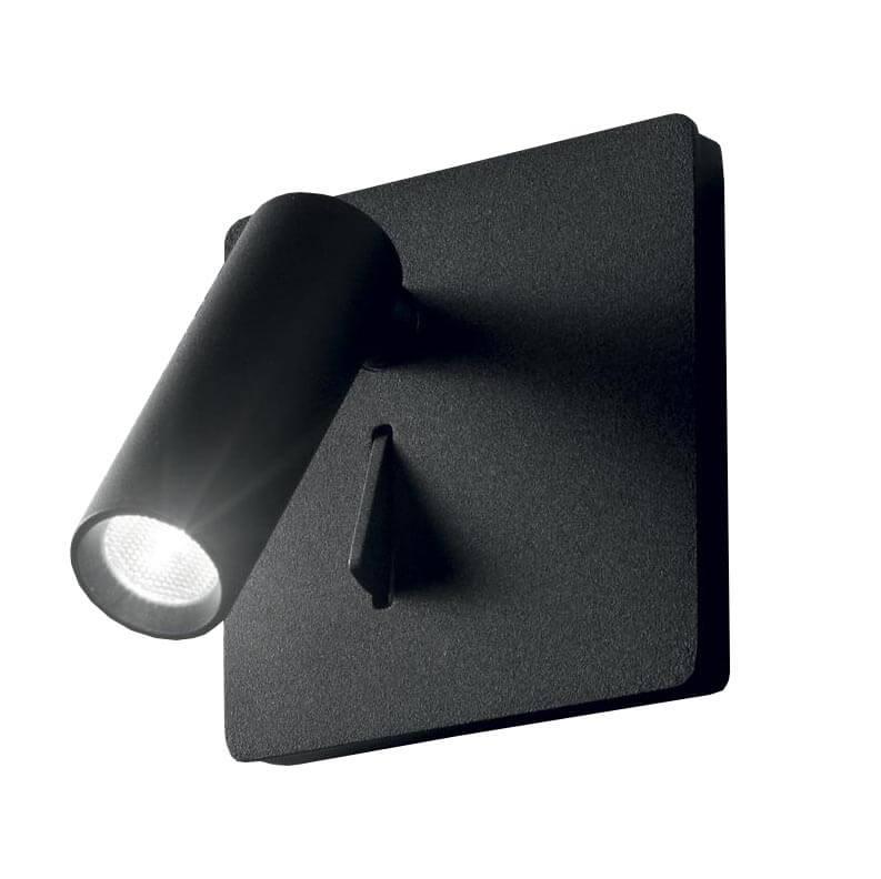 Спот Светодиодный спот Ideal Lux Lite AP Nero черный металл