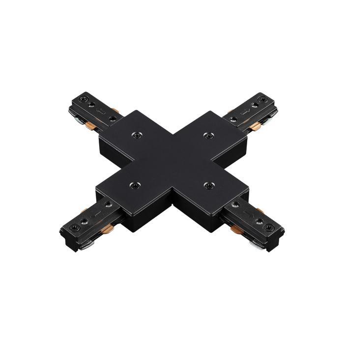 Трековые систем Соединитель X-образный для однофазного шинопровода Novotech Port 135013 черный пластик