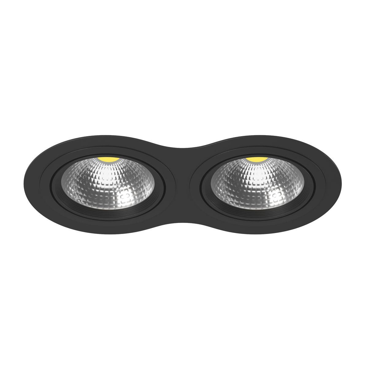 Светильник Комплект из светильника и рамки Lightstar Intero черный металл