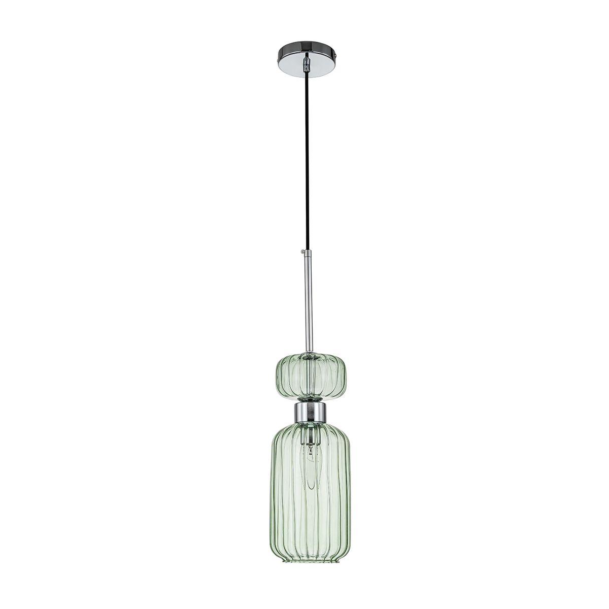Подвесные светильник Светильник Gloss 1141 1S Chrome Green зеленый стекло