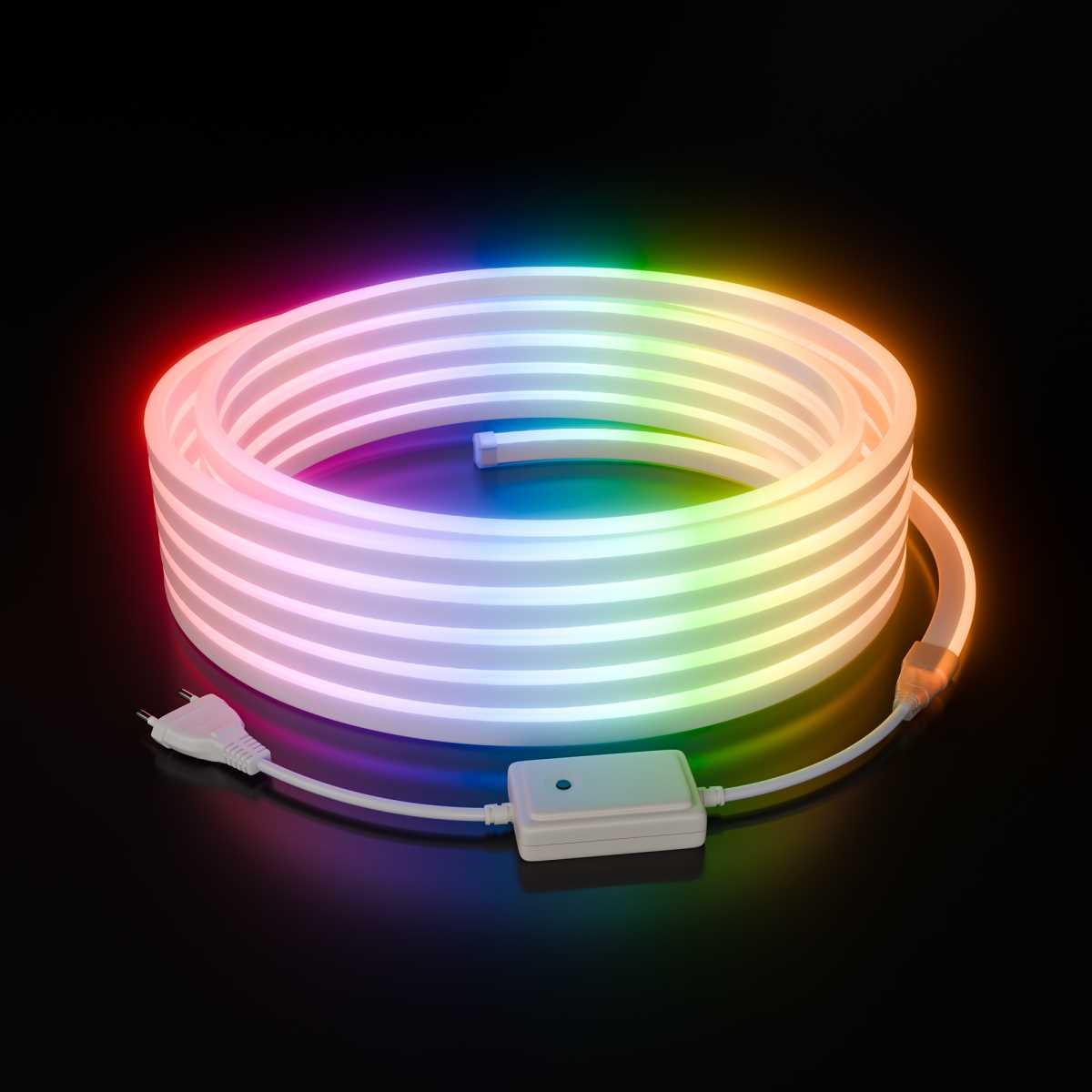 Светодиодные лент Комплект светодиодного НЕОНа Apeyron , м, RGB, smd5050, 80д м, 10*18мм, 10м, IP65… белый