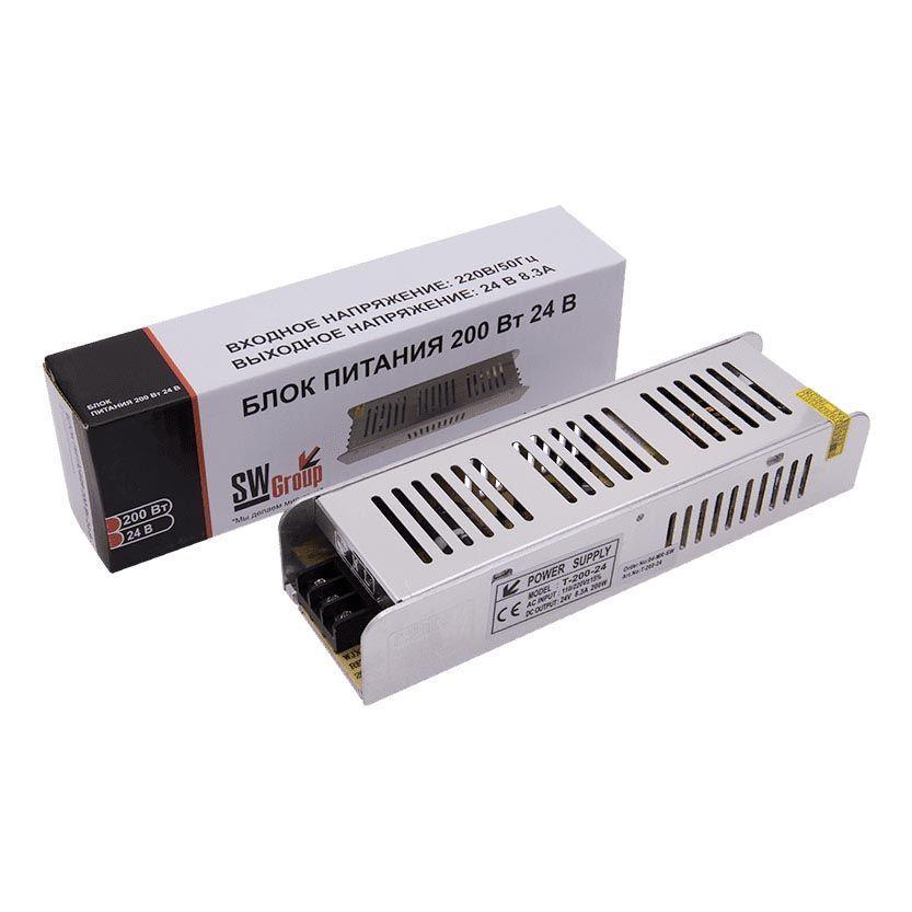 Светодиодные лент Блок питания SWG IP20 8,4A серый металл