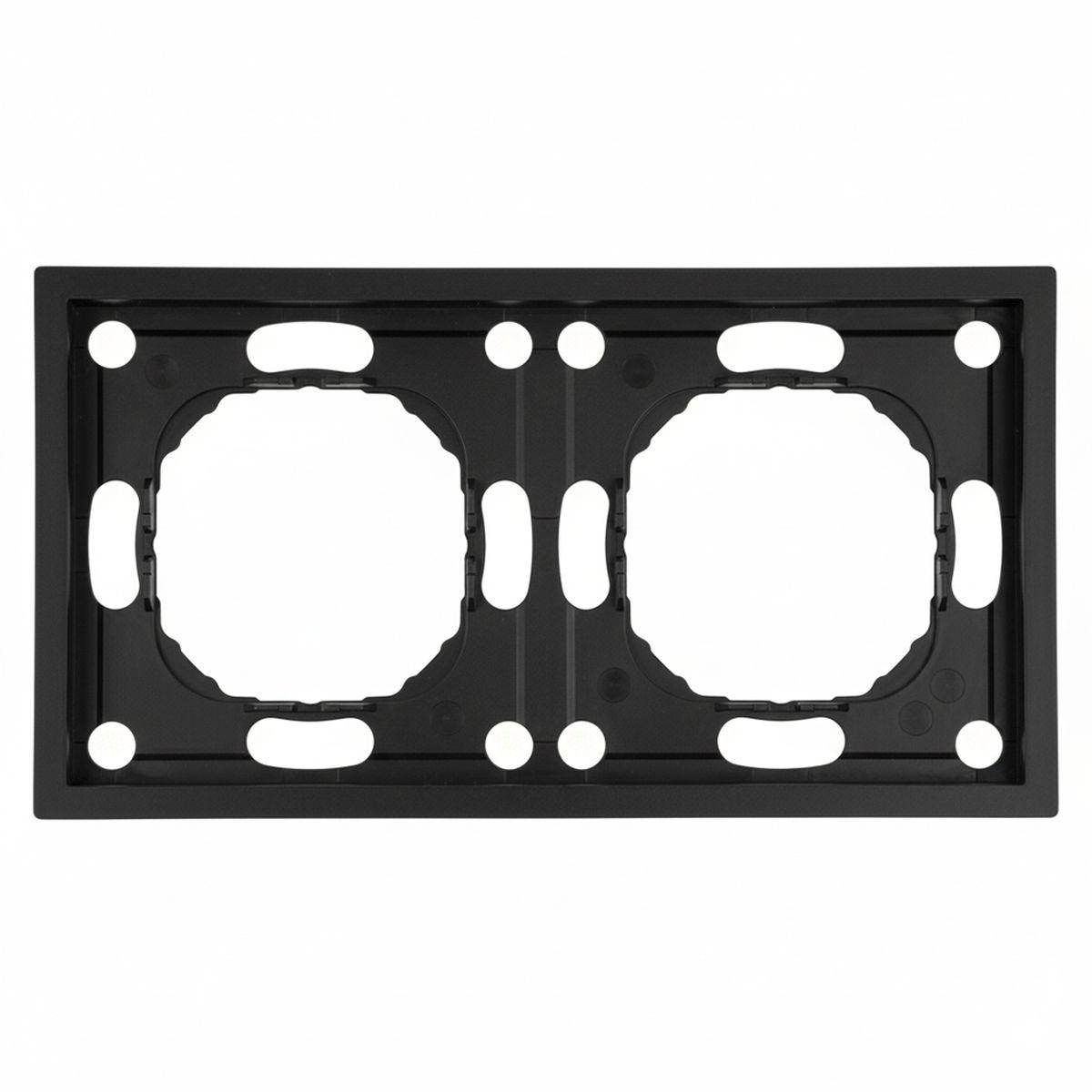 Электротовар Рамка STEKKER, PFR00-5002-05 2-местная, серия Эмили, черный уголь, soft touch 49859 черный поликарбонат / металлические / металл — главное фото