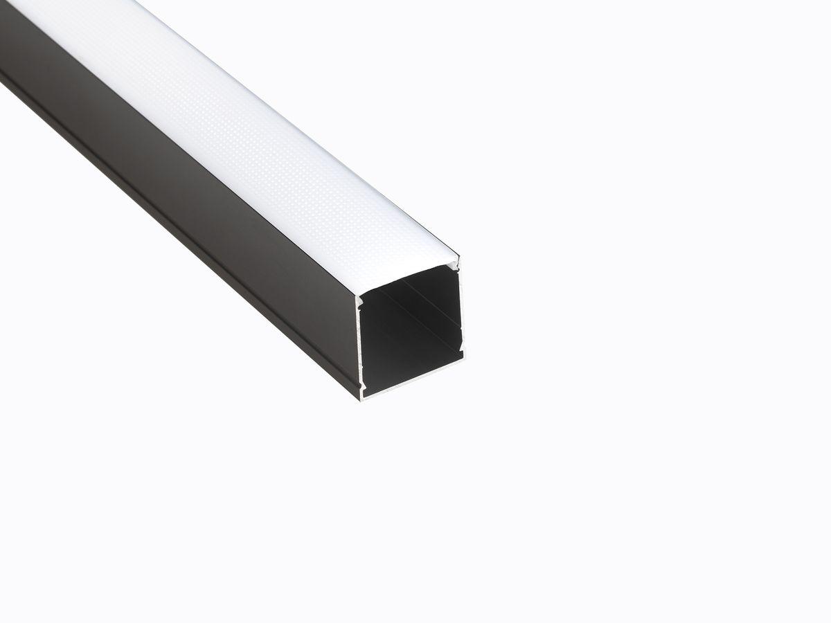 Светодиодные лент Профиль накладной LEDS POWER СПН3030 алюм. черный с призм.рассеивателем 2м черный металл