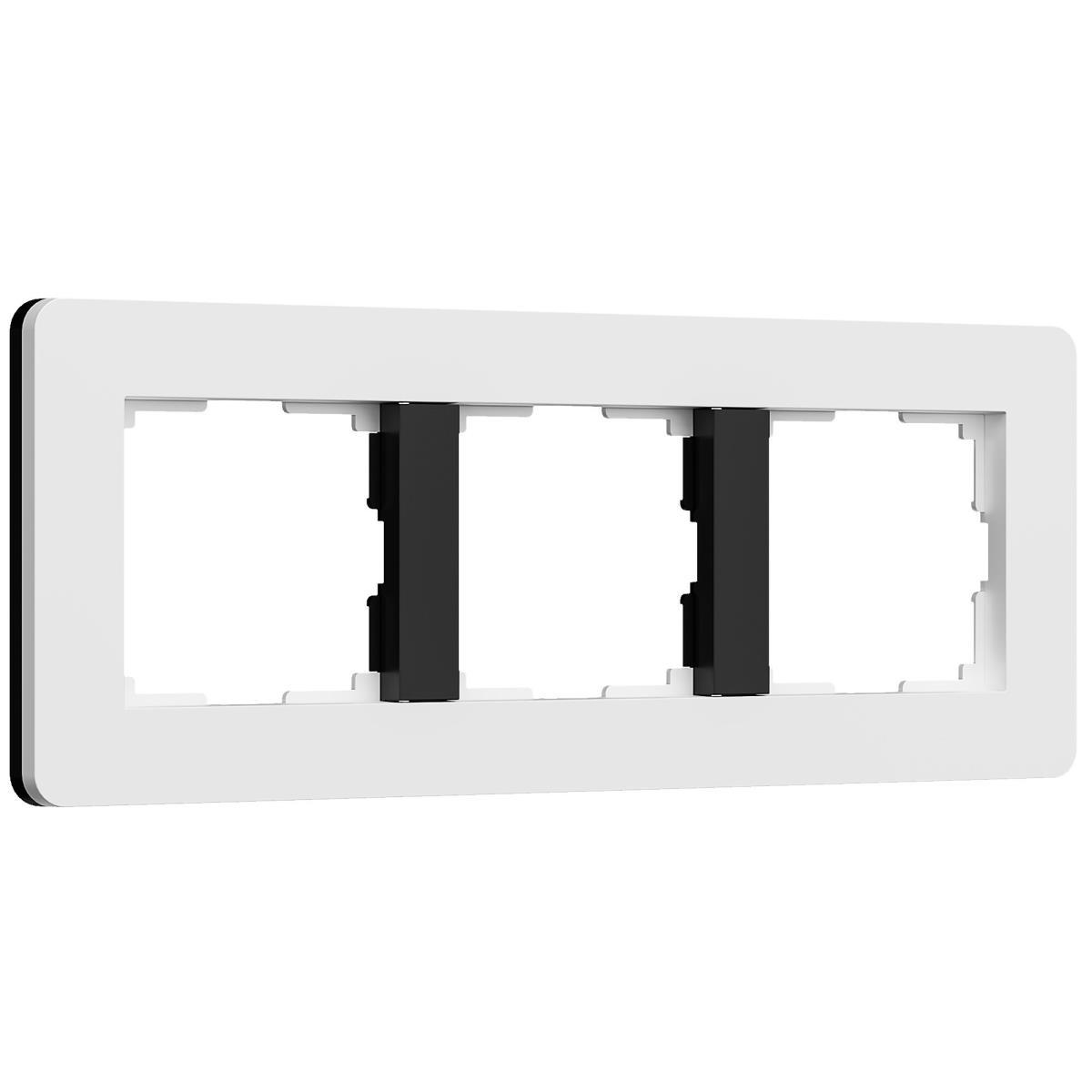Электротовар Рамка Werkel Split на 3 поста белый / черный W0033068 4690389208232 белый пластик