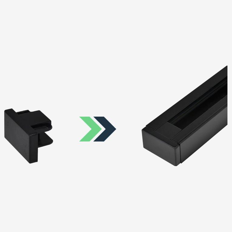 Трековые систем Заглушка Hesby Lighting Skylite для накладного шинопровода 220В, чёрная HSBL_0009 черный пластик