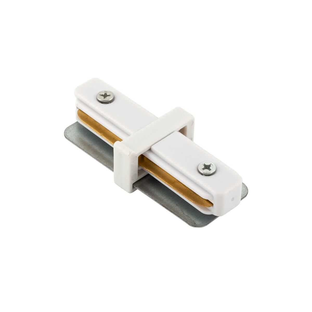 Трековые систем Прямой коннектор Denkirs TR1101-WH белый металл