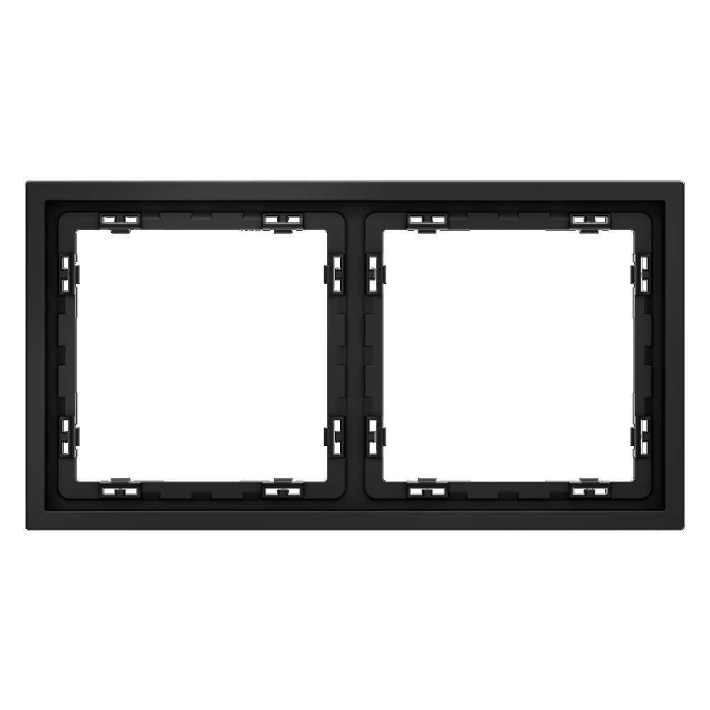 Электротовар Рамка пластиковая Voltum S70 на 2 поста, (черный матовый) VLS100208 черный пластик